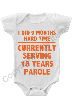 I Did 9 Months Hard Time Funny Gerber Baby Onesie