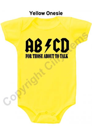ABCD For Those About To Talk Funny Gerber Baby Onesie