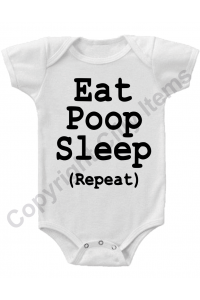 Eat Sleep Poop Repeat Funny Gerber Baby Onesie
