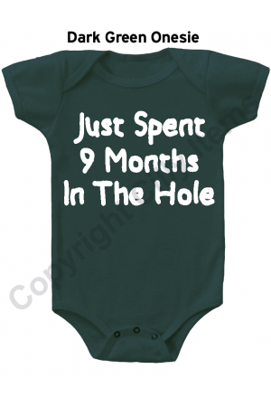 Just Spent9 Months in The Hole Funny Baby Onesie