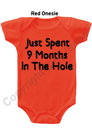 Just Spent9 Months in The Hole Funny Baby Onesie