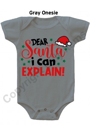 Dear Santa I can Explain Gerber Baby Onesie