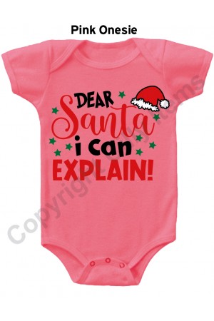 Dear Santa I can Explain Gerber Baby Onesie