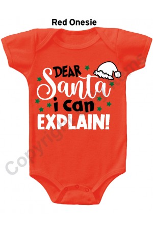 Dear Santa I can Explain Gerber Baby Onesie