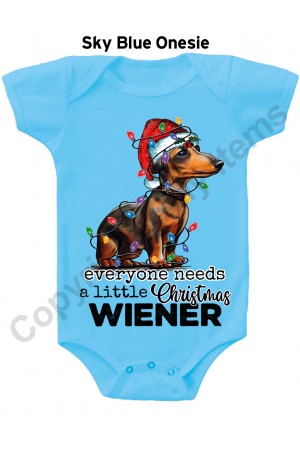 Everyone Needs A Little Christmas Wiener Gerber Baby Onesie