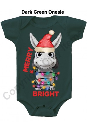 Merry & Bright Donkey Gerber Baby Onesie