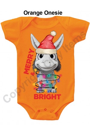 Merry & Bright Donkey Gerber Baby Onesie