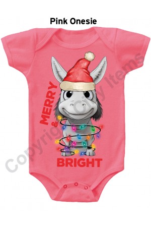 Merry & Bright Donkey Gerber Baby Onesie