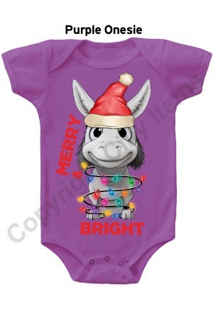 Merry & Bright Donkey Gerber Baby Onesie