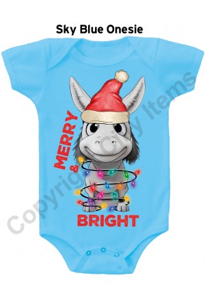 Merry & Bright Donkey Gerber Baby Onesie