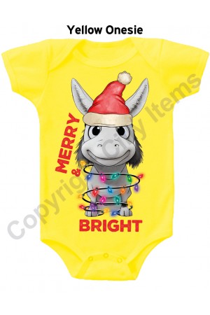 Merry & Bright Donkey Gerber Baby Onesie