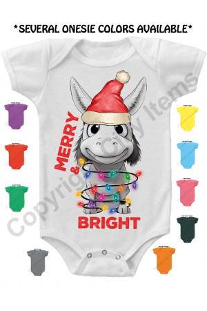 Merry & Bright Donkey Gerber Baby Onesie