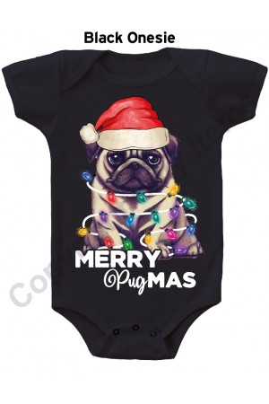 Merry Pugmas Gerber Baby Onesie