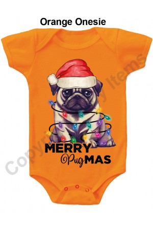 Merry Pugmas Gerber Baby Onesie