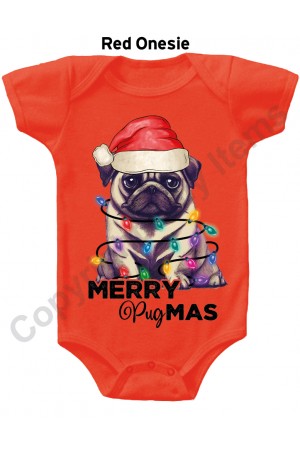 Merry Pugmas Gerber Baby Onesie