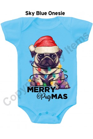 Merry Pugmas Gerber Baby Onesie