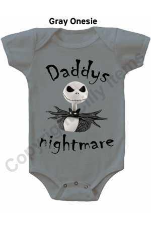 Daddys Nightmare Jack Skellington Gerber Baby Onesie