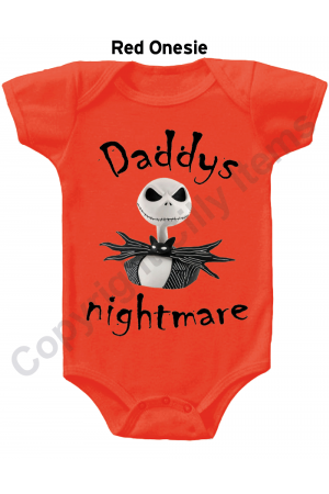 Daddys Nightmare Jack Skellington Gerber Baby Onesie