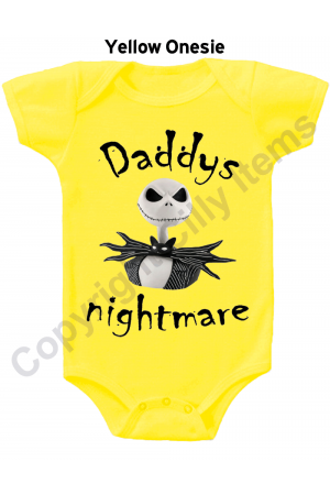 Daddys Nightmare Jack Skellington Gerber Baby Onesie