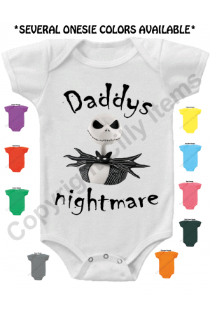 Daddys Nightmare Jack Skellington Gerber Baby Onesie