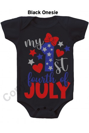 My First Fouth Of July Bow Gerber Baby Onesie