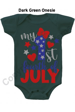 My First Fouth Of July Bow Gerber Baby Onesie