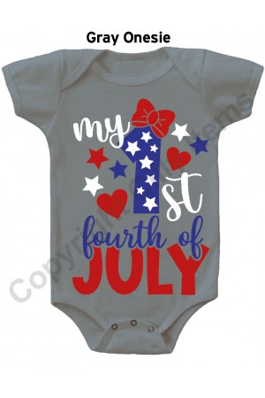 My First Fouth Of July Bow Gerber Baby Onesie