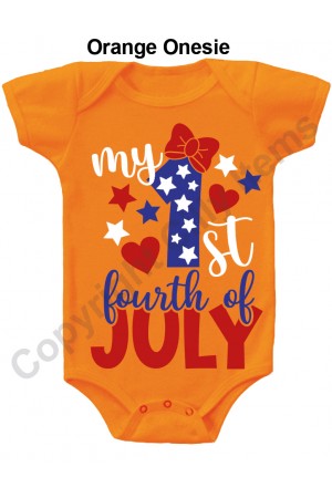 My First Fouth Of July Bow Gerber Baby Onesie