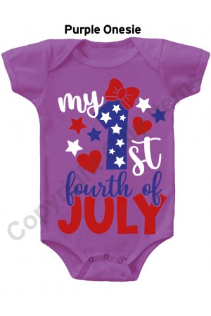 My First Fouth Of July Bow Gerber Baby Onesie