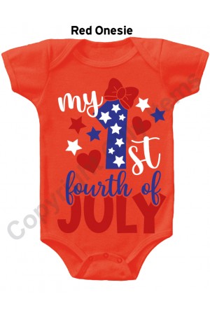 My First Fouth Of July Bow Gerber Baby Onesie