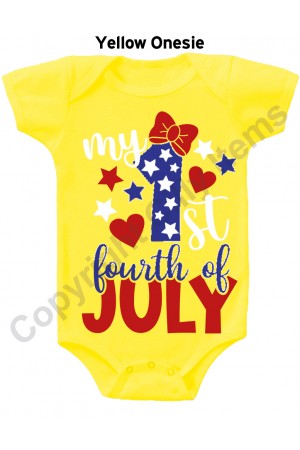 My First Fouth Of July Bow Gerber Baby Onesie