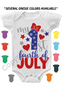 My First Fouth Of July Bow Gerber Baby Onesie