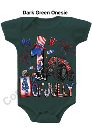 My First Fourth of July Cute Truck Gerber Baby Onesie