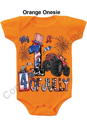 My First Fourth of July Cute Truck Gerber Baby Onesie