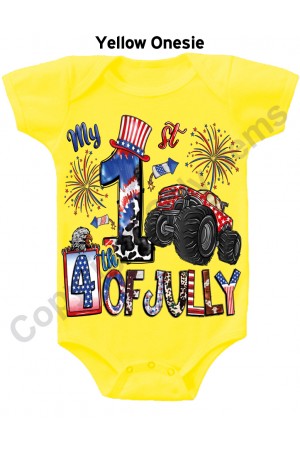 My First Fourth of July Cute Truck Gerber Baby Onesie