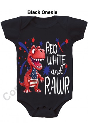 Red White and Rawr Cute Gerber Baby Onesie