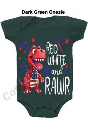 Red White and Rawr Cute Gerber Baby Onesie