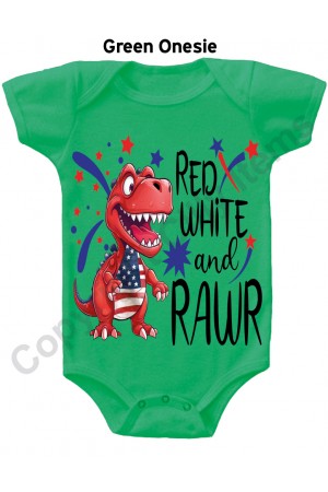 Red White and Rawr Cute Gerber Baby Onesie