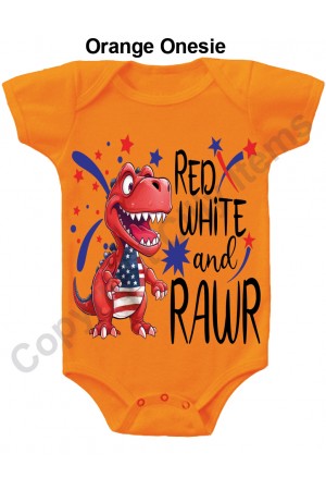 Red White and Rawr Cute Gerber Baby Onesie