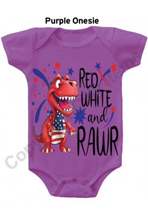 Red White and Rawr Cute Gerber Baby Onesie