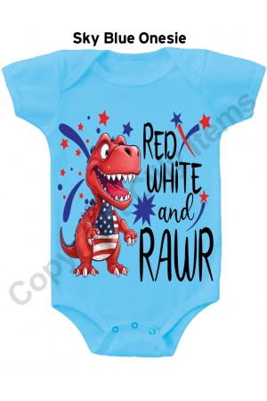 Red White and Rawr Cute Gerber Baby Onesie