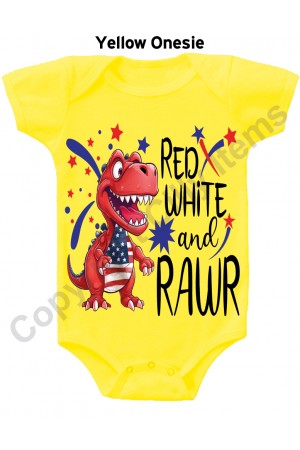 Red White and Rawr Cute Gerber Baby Onesie