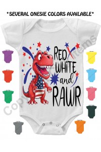 Red White and Rawr Cute Gerber Baby Onesie