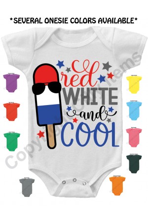 Red White and Cool Gerber Baby Onesie