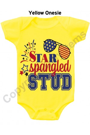 Star Spangled Stud Gerber Baby Onesie