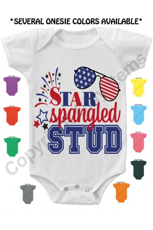 Star Spangled Stud Gerber Baby Onesie